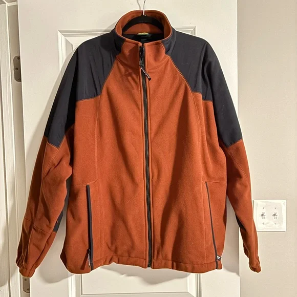 Cabela’s Men’s Orange and Black Fleece Jacket Sz XL - Picture 1 of 6